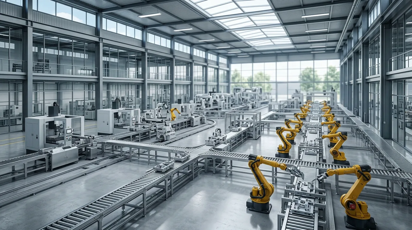 High-Tech Automated Factory Floor