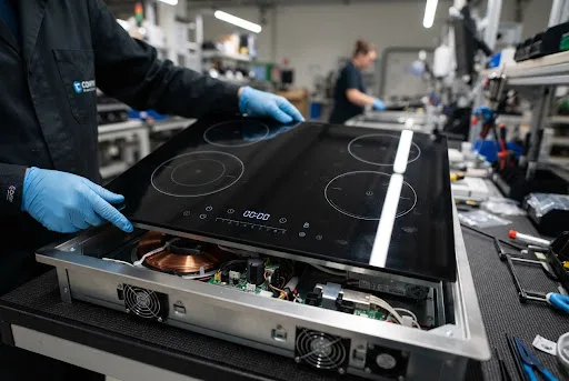 Ceramic Glass Mounting and Touch Interface Assembly